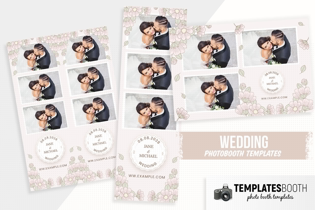 Floral Wedding DSLR Booth Template