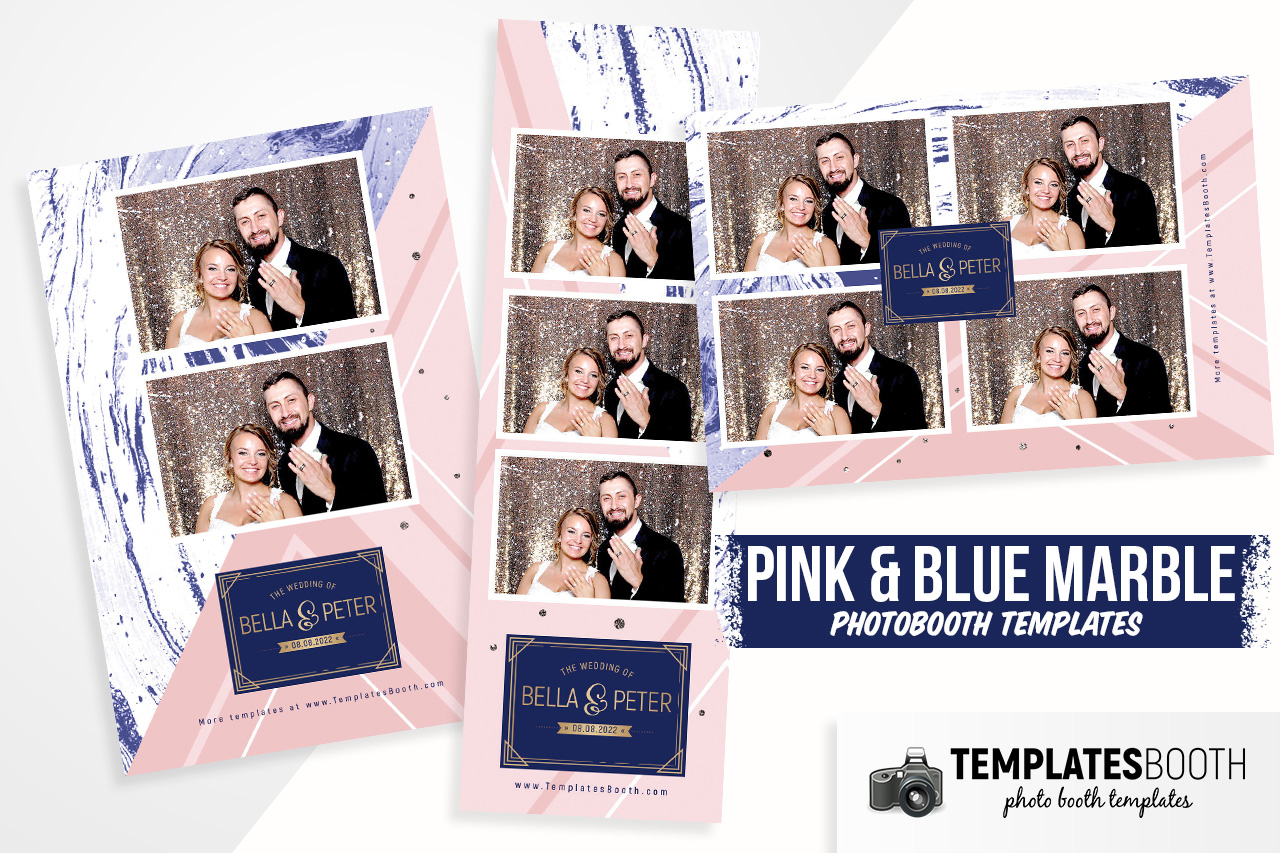Pink & Blue Marble DSLR Booth Template