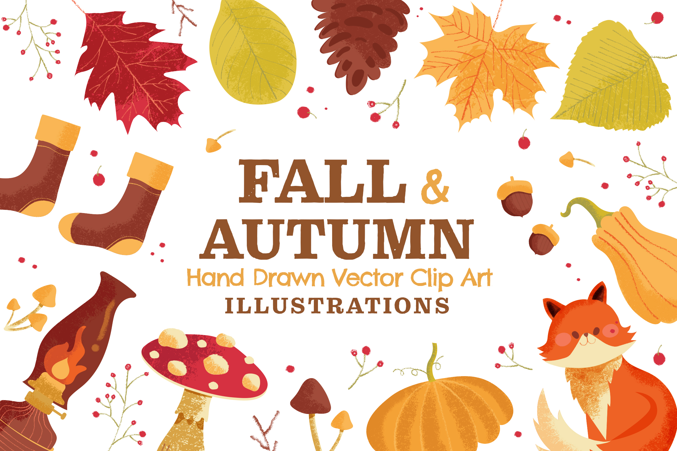 Autumn Fall Vector Clipart Bundle