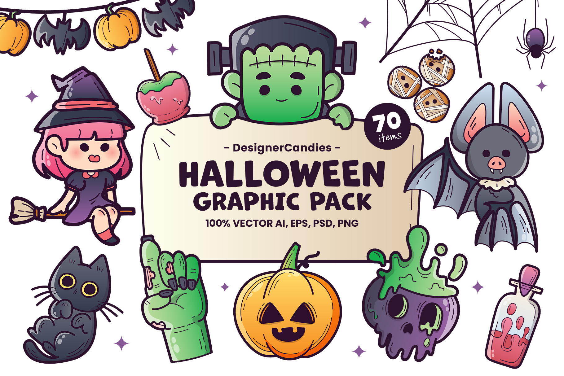 Halloween Graphics & Vector Clipart Illustrations Vol.1