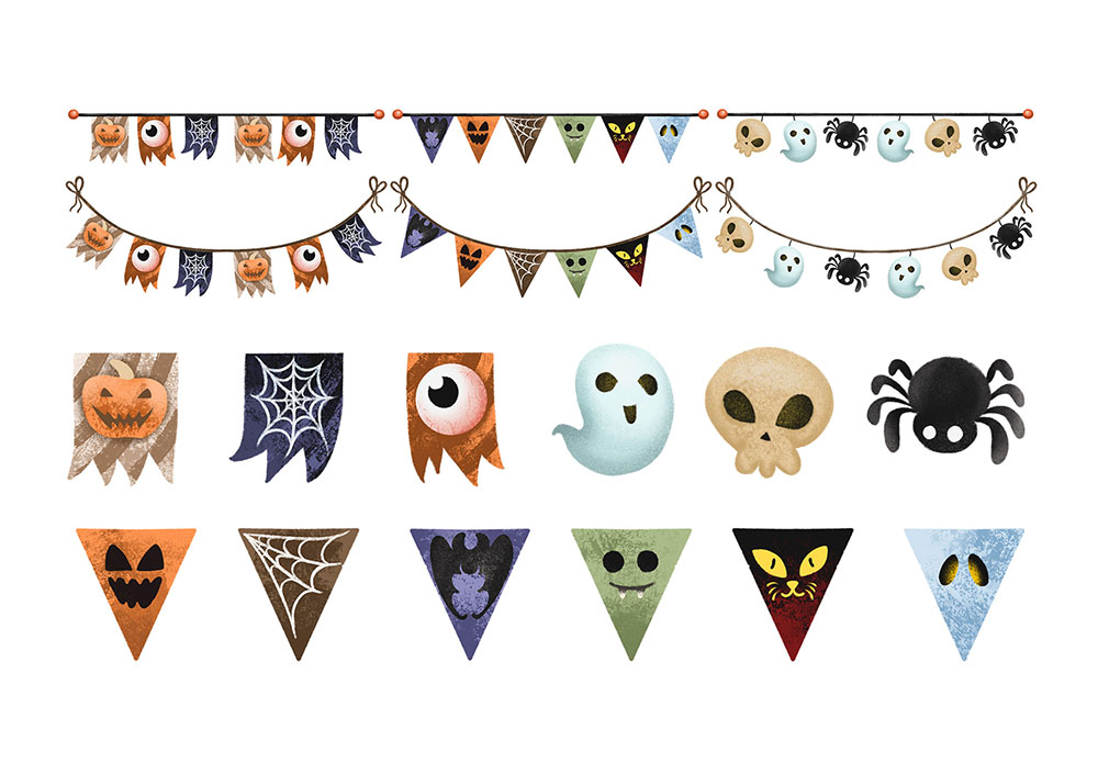 Halloween Bunting Decoration PNG Clipart