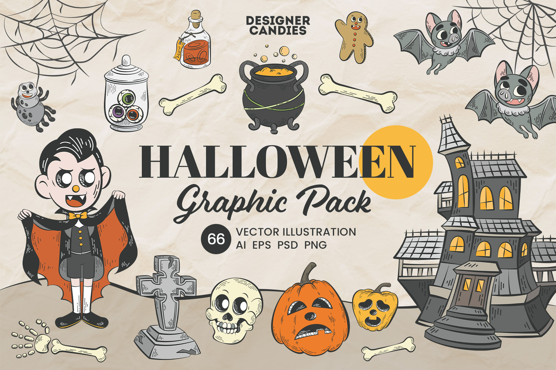Halloween Graphics & Vector Clipart Illustrations Vol.2