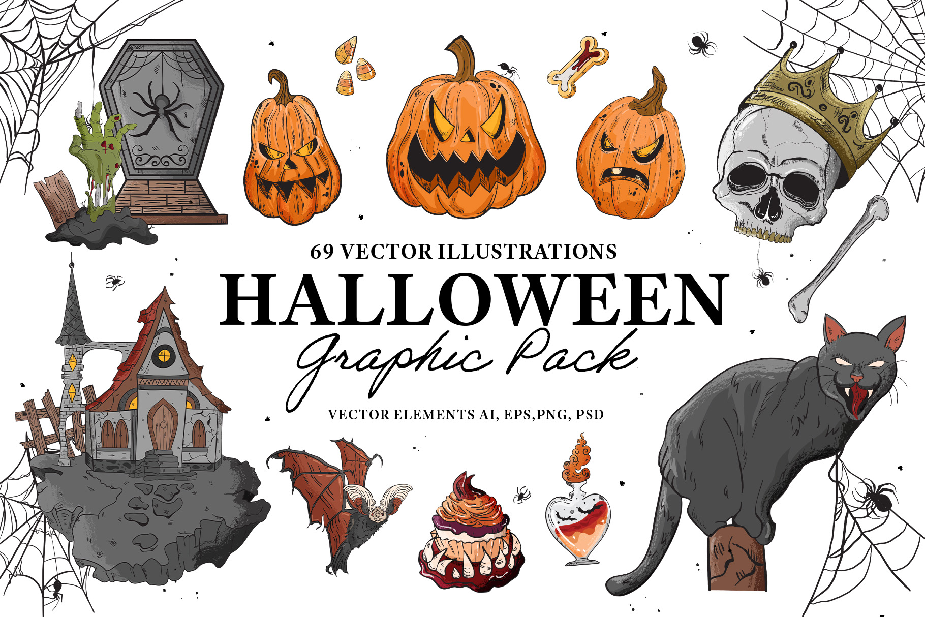 Halloween Graphics & Vector Clipart Illustrations Vol.7