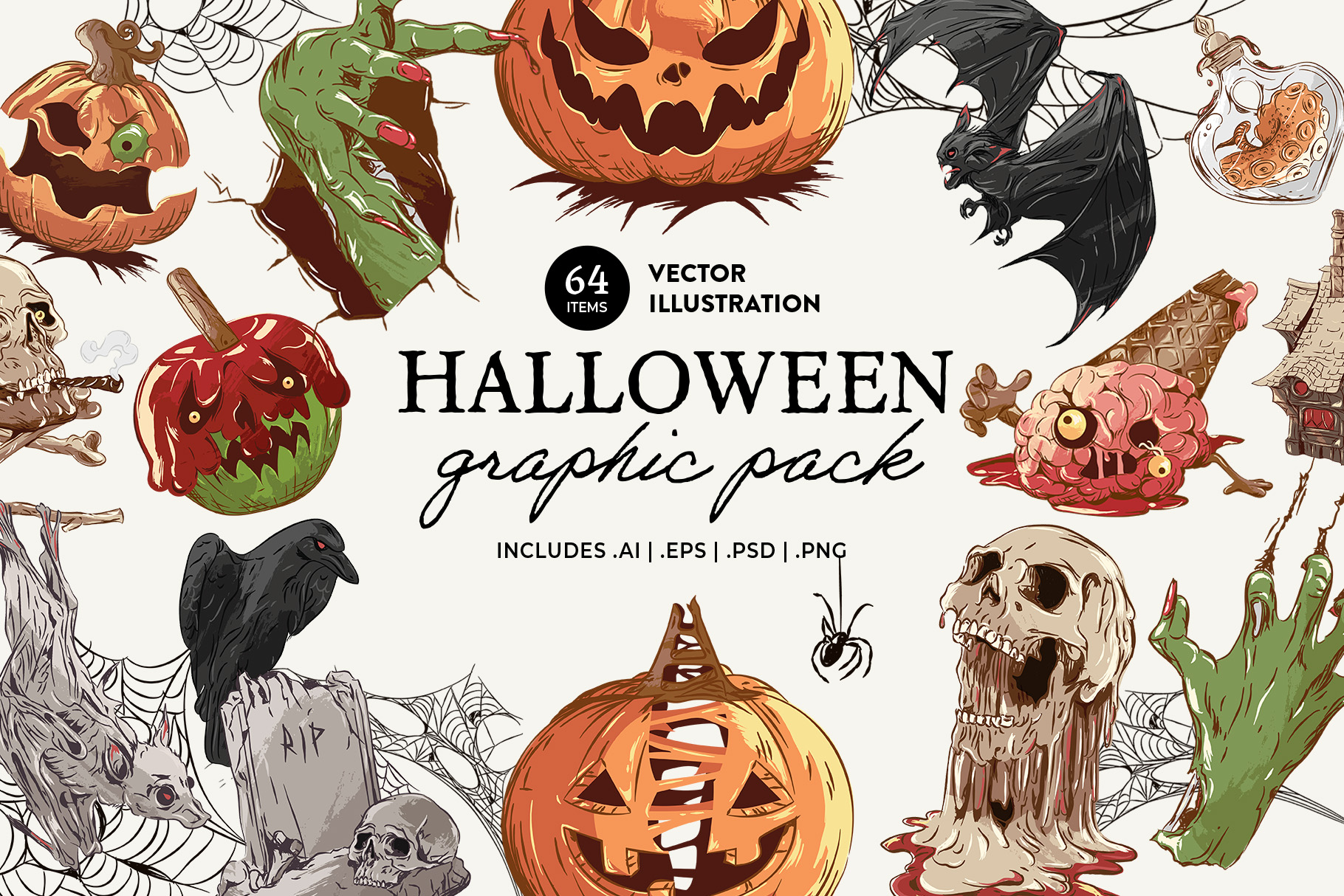 Halloween Graphics & Vector Clipart Illustrations Vol.8