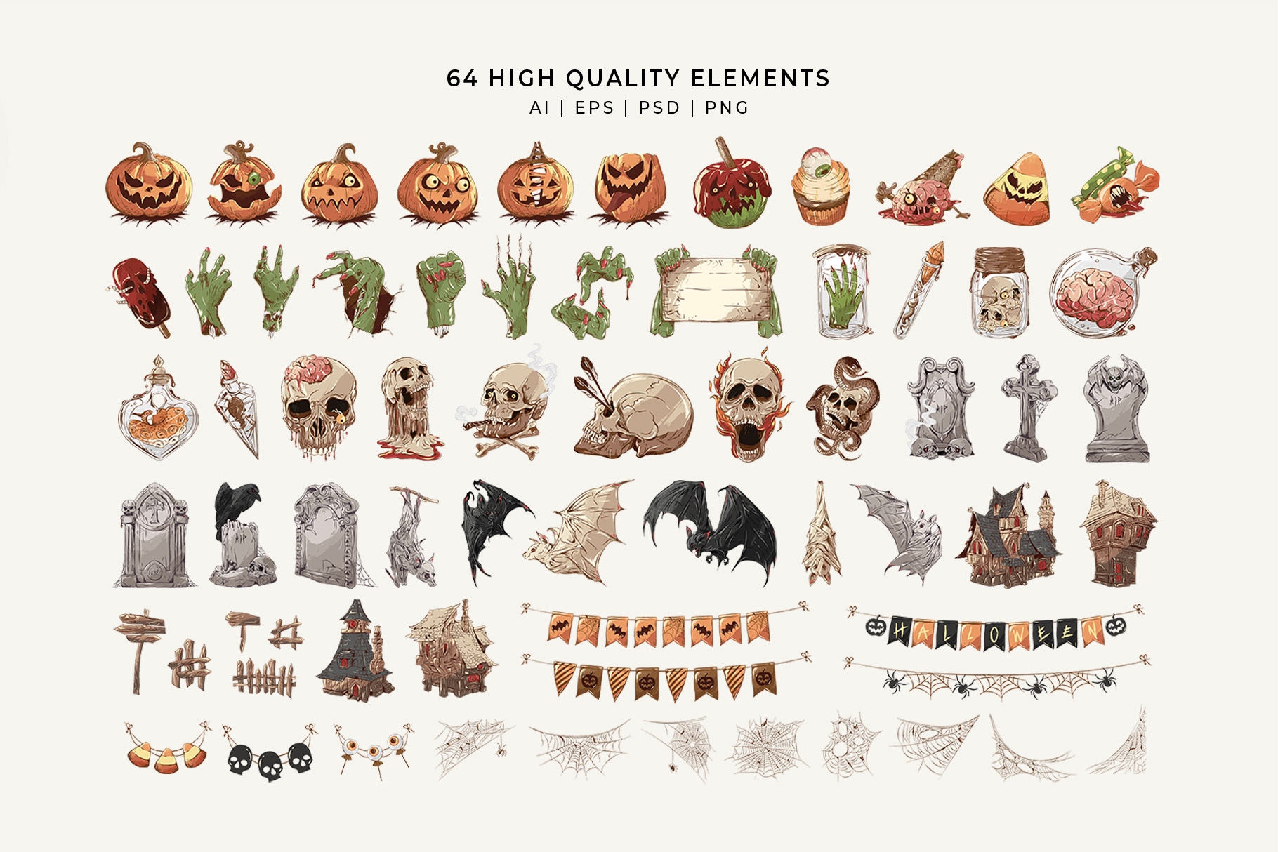 Halloween Vectors (PNG, PSD, Clipart)