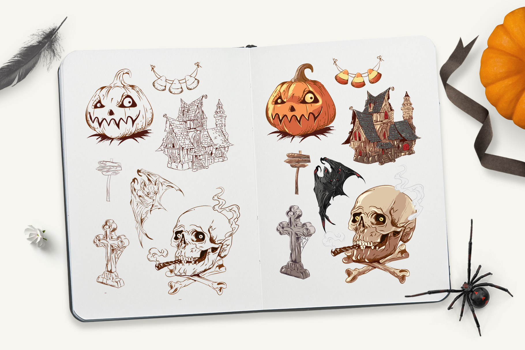 Halloween Vectors (PNG, PSD, Clipart)