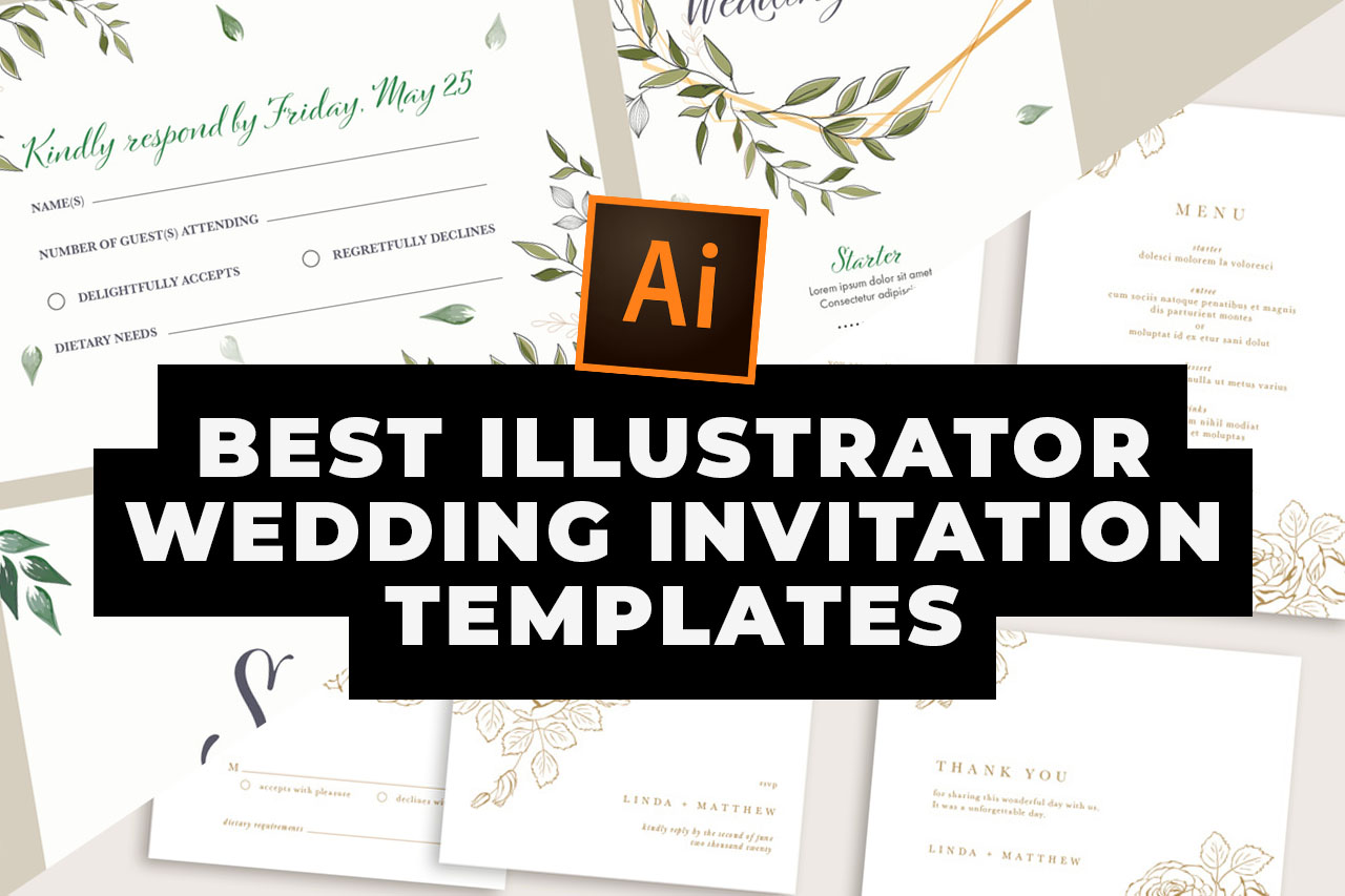 36 Best Illustrator Wedding Invitation Templates