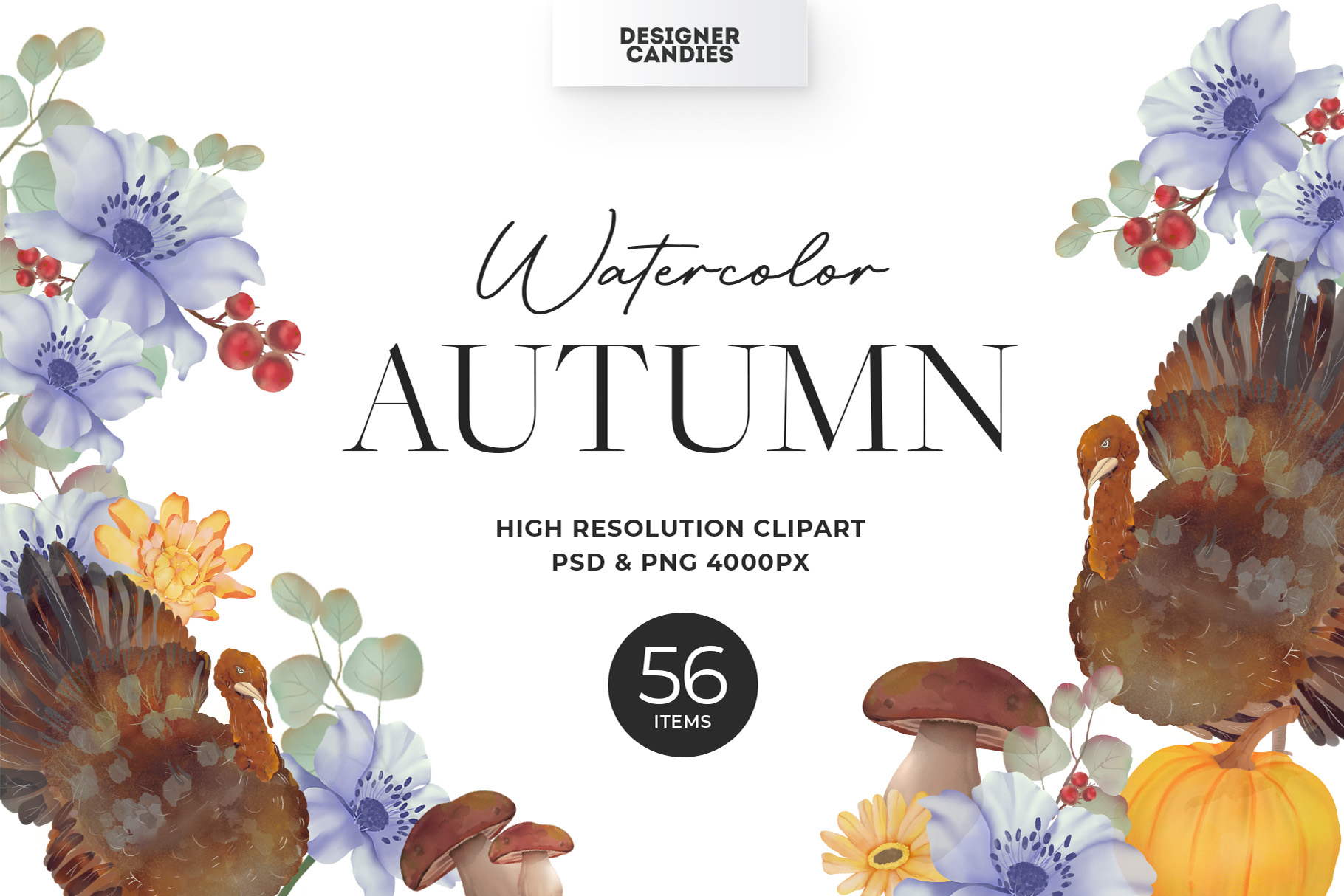 Autumn Fall Watercolor Clipart