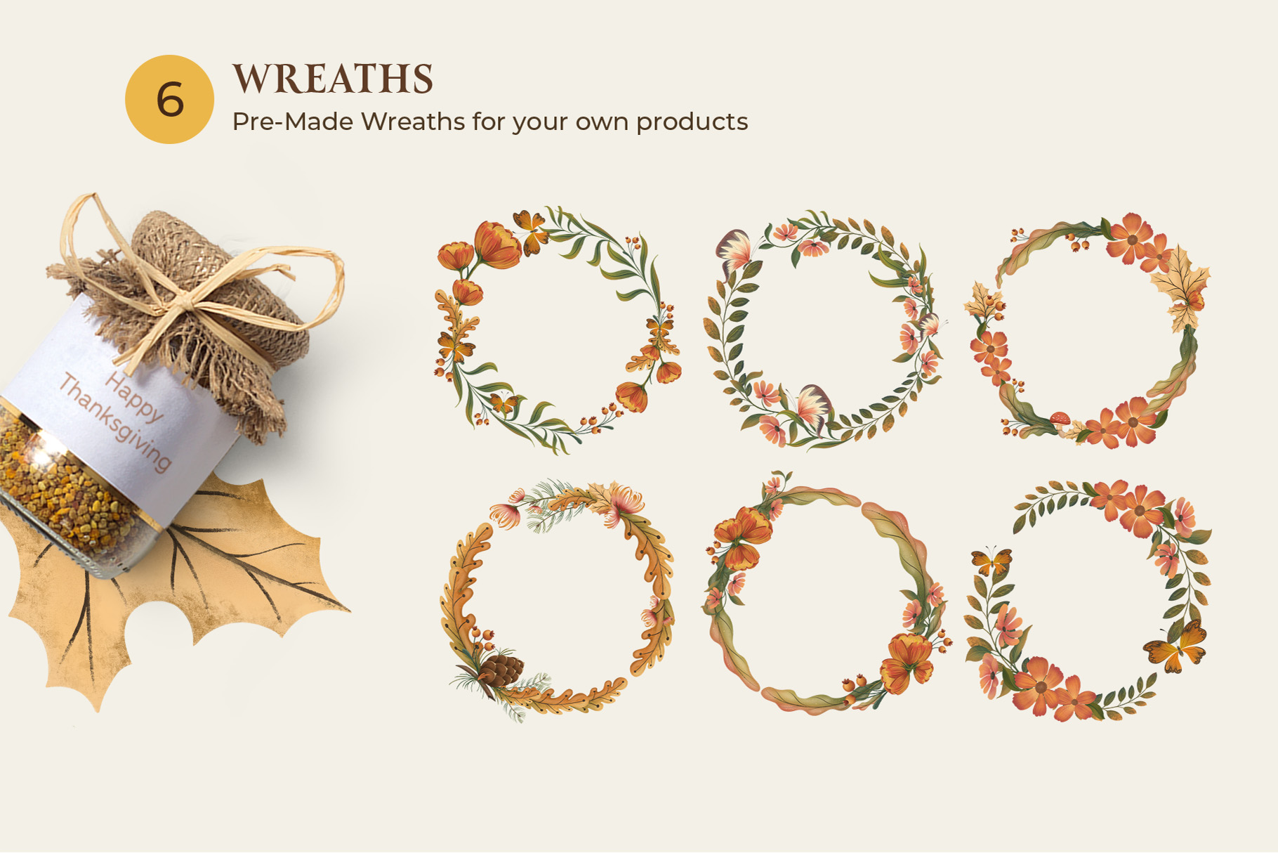 Collection of Autumn & Fall Clipart Illustrations Inspired by an Autumnal Forest (PSD, PNG Format)