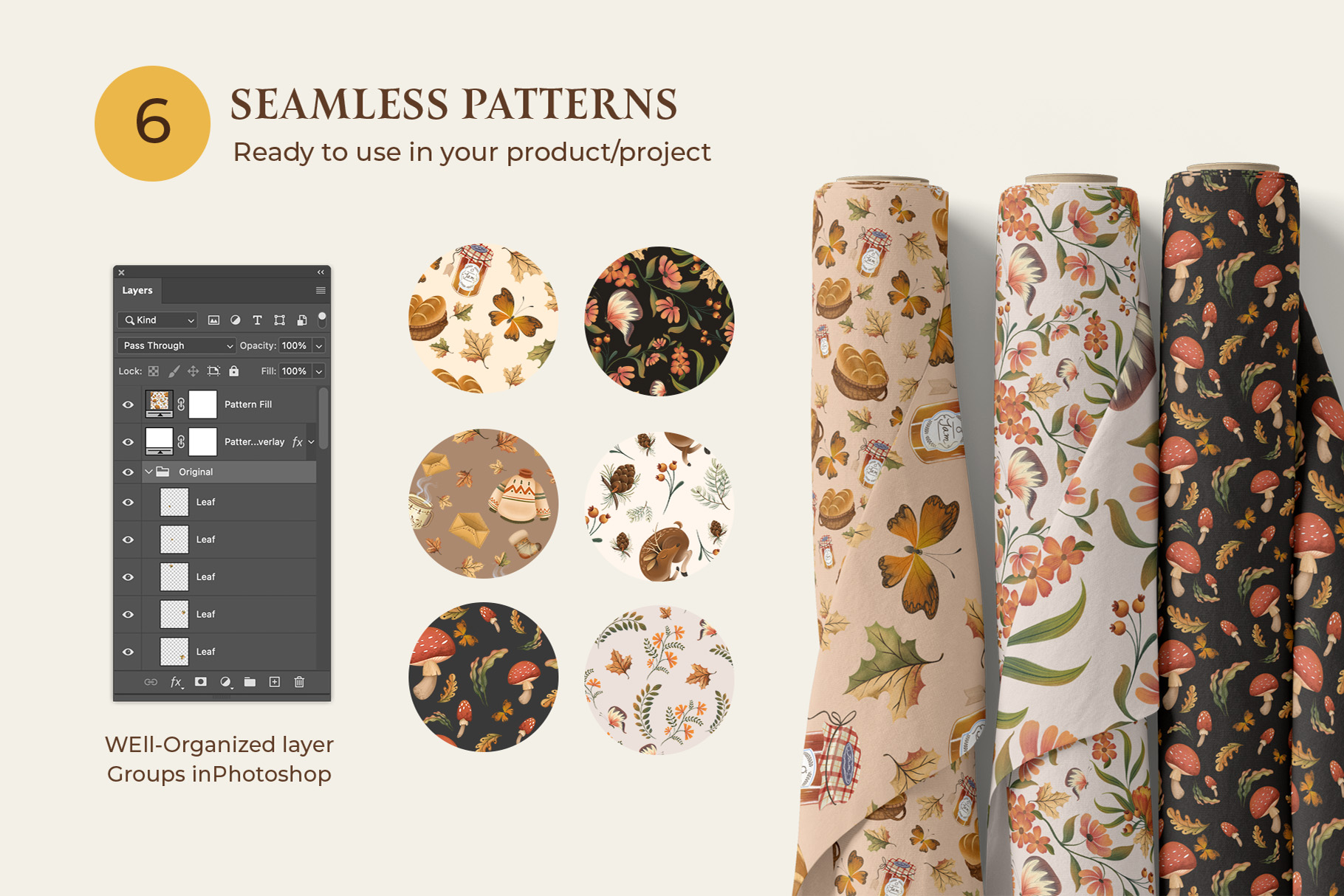 Collection of Autumn & Fall Clipart Illustrations Inspired by an Autumnal Forest (PSD, PNG Format)