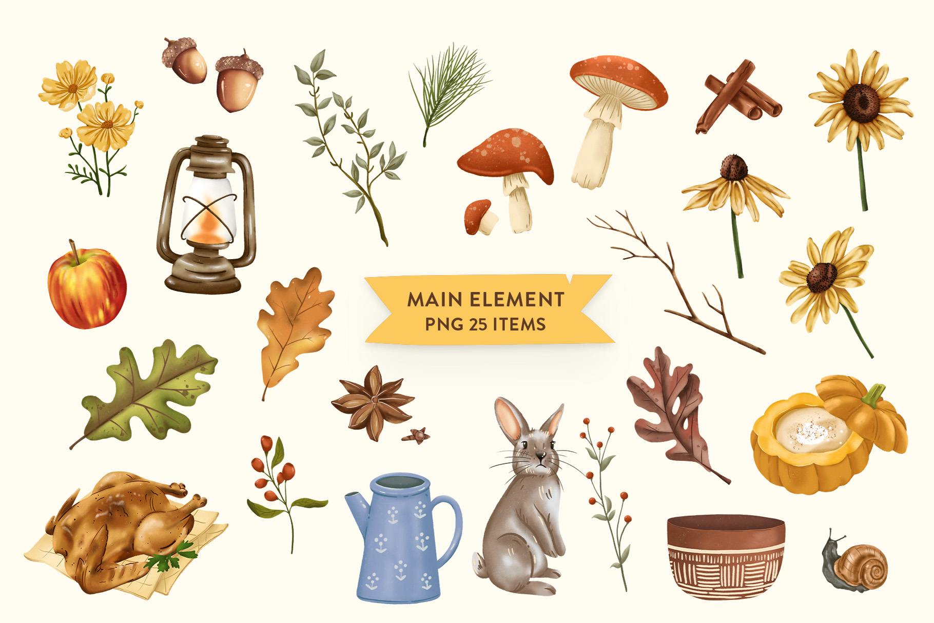 Autumn Graphics Pack (PSD, PNG Format)