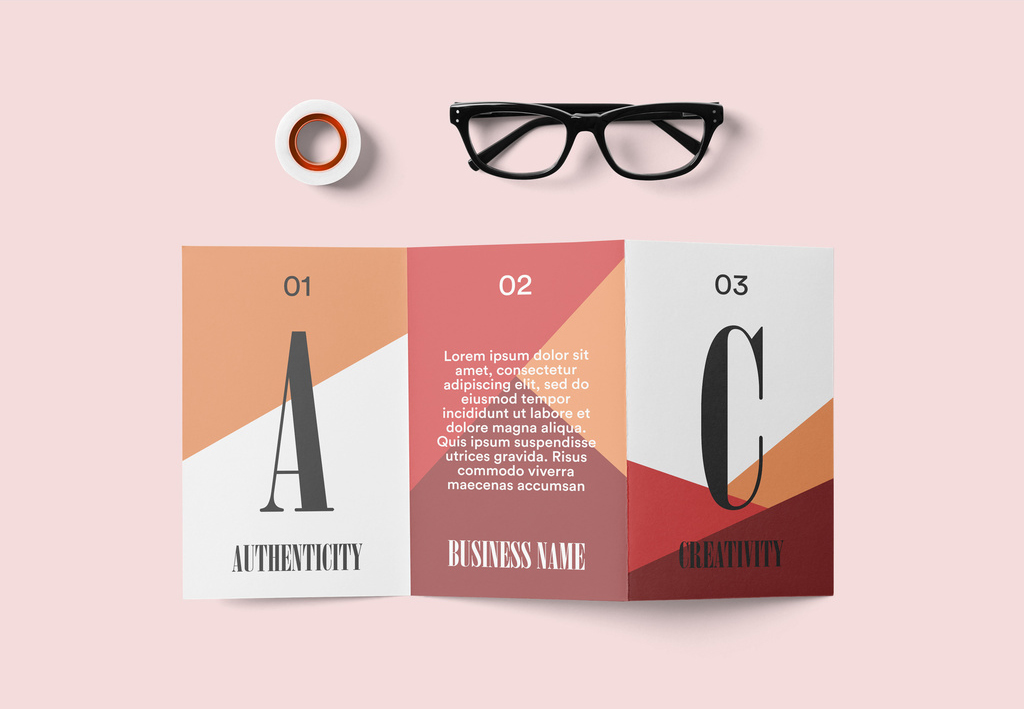 Trifold Brochure Mockup (PSD Format)
