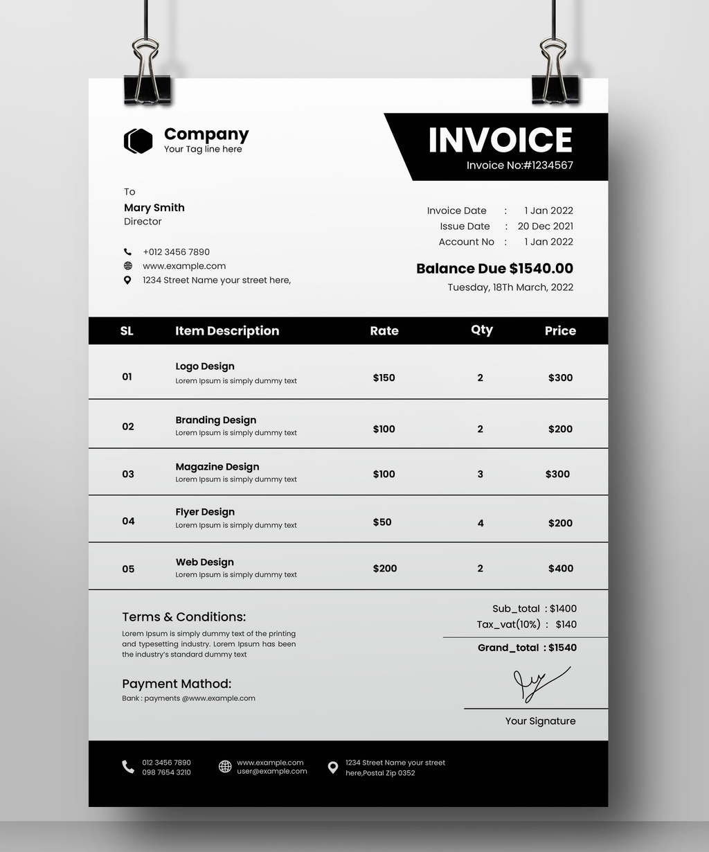 Invoice Layout (AI Format)