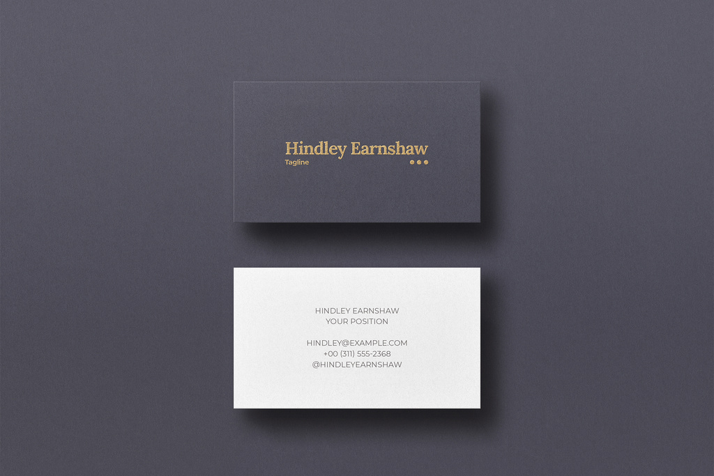 Business Card Mockup Gold Foil (PSD Format)