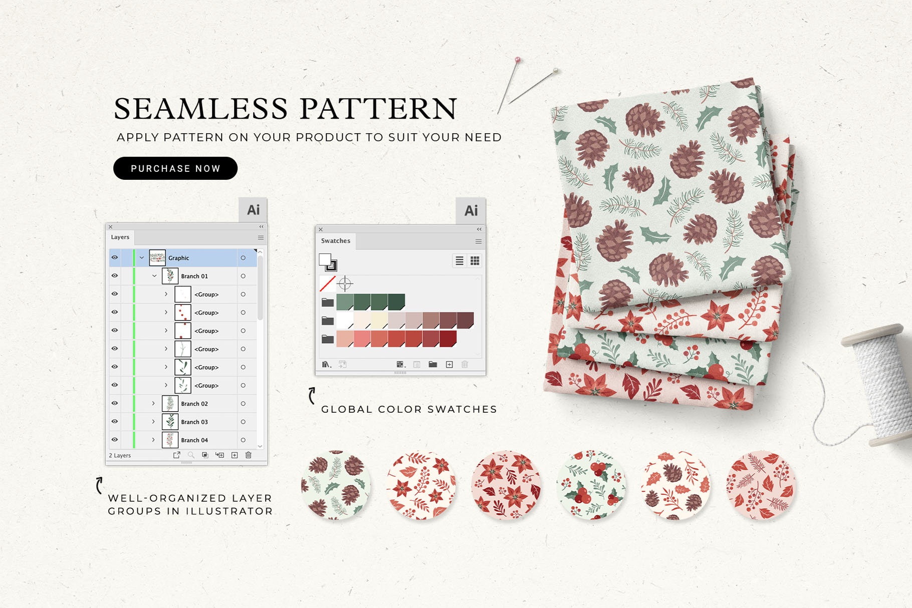Christmas Foliage Graphic Pack (PSD, AI, EPS Format)