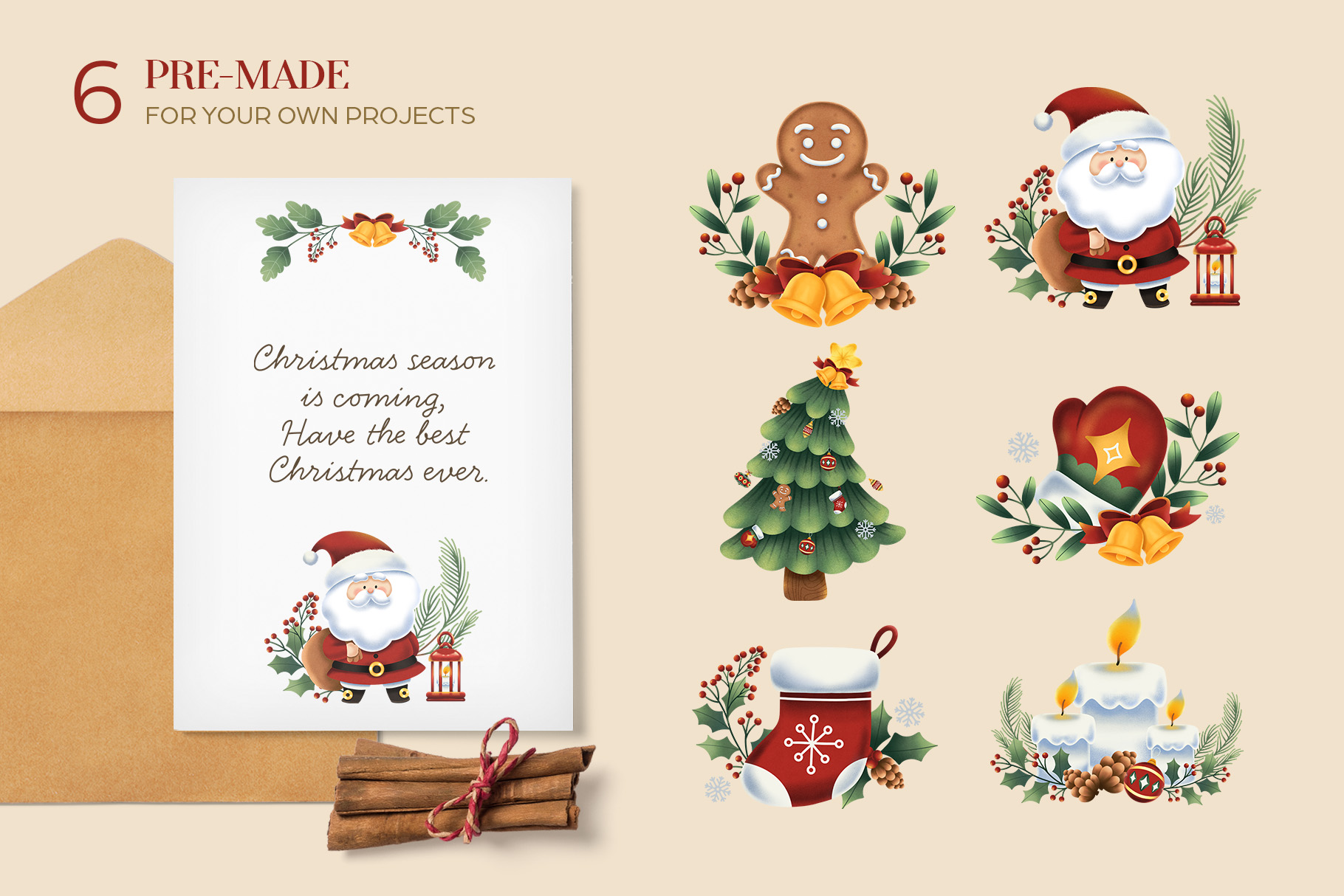 Christmas Graphics & Illustrations Pack (PSD, PNG, JPEG Format)