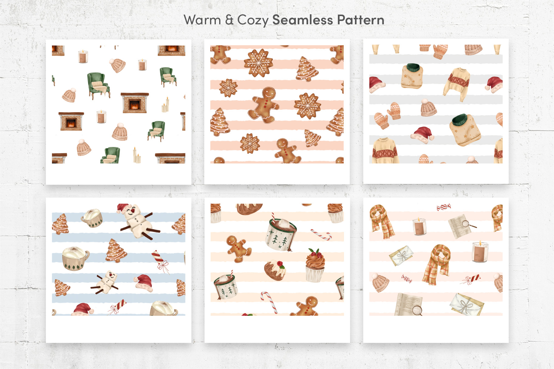 Christmas Patterns Collection (PNG, PAT Format)