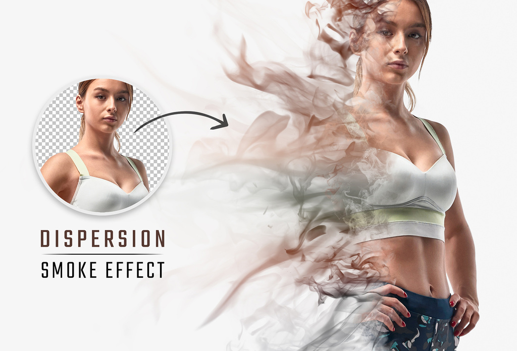 Dispersion Photo Effect with Dust Mockup (PSD Format)