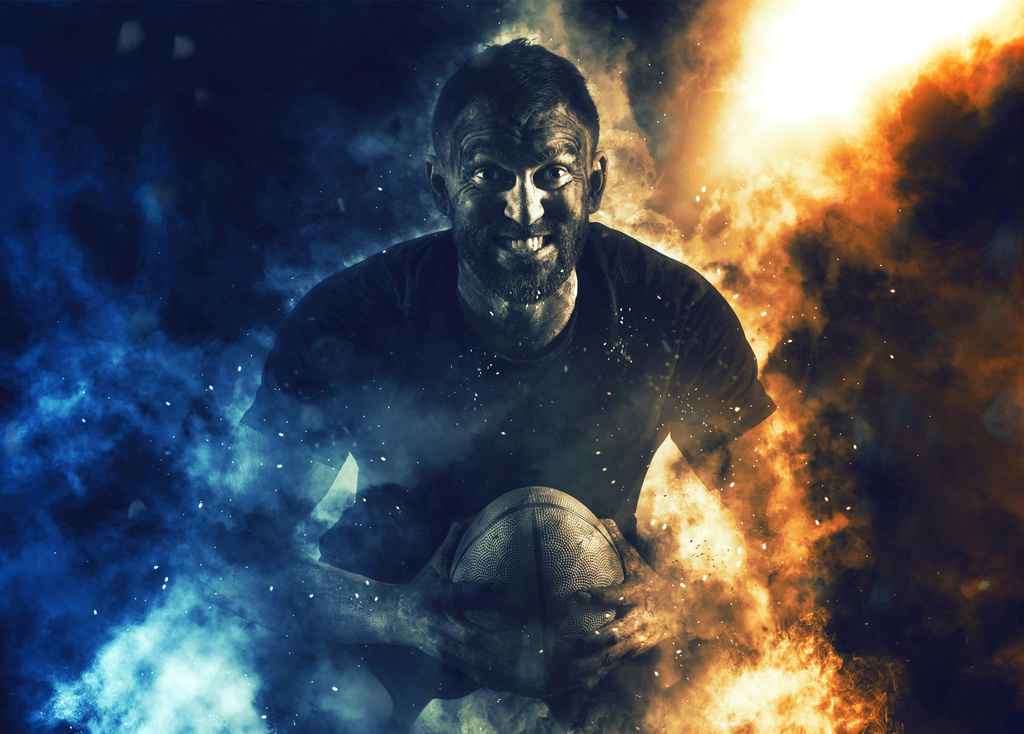 Double Light Photo Effect Mockup (PSD Format)