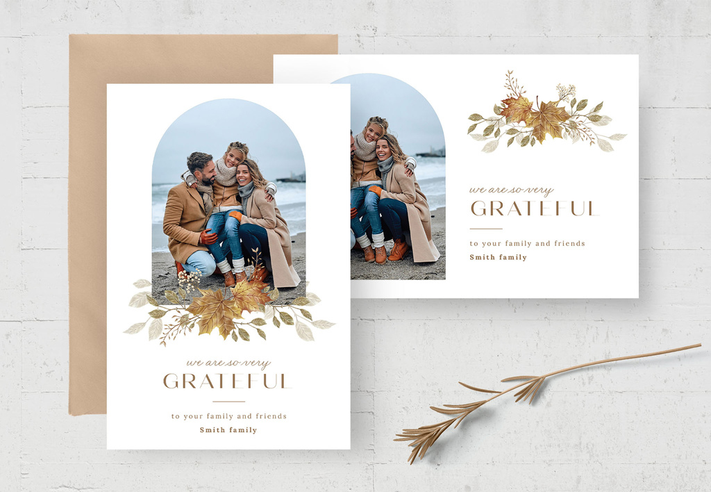 Elegant Autumn Fall Photo Card Flyer (PSD Format)
