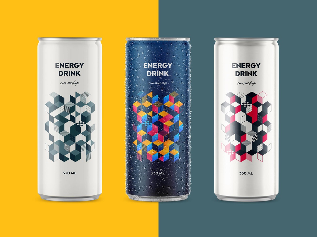 Glossy and Matte Soda Aluminum Can Mockups (PSD Format)