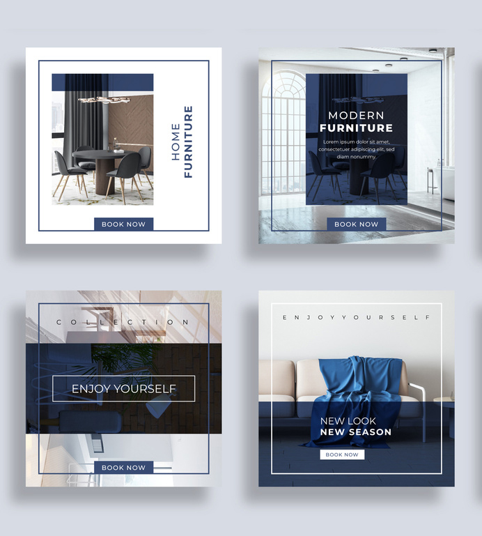 Interior Social Media Post Layout Set (AI Format)