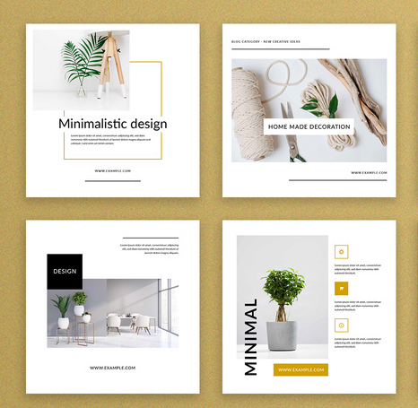 Minimalistic Social Media Layouts with Black Accent (AI Format)