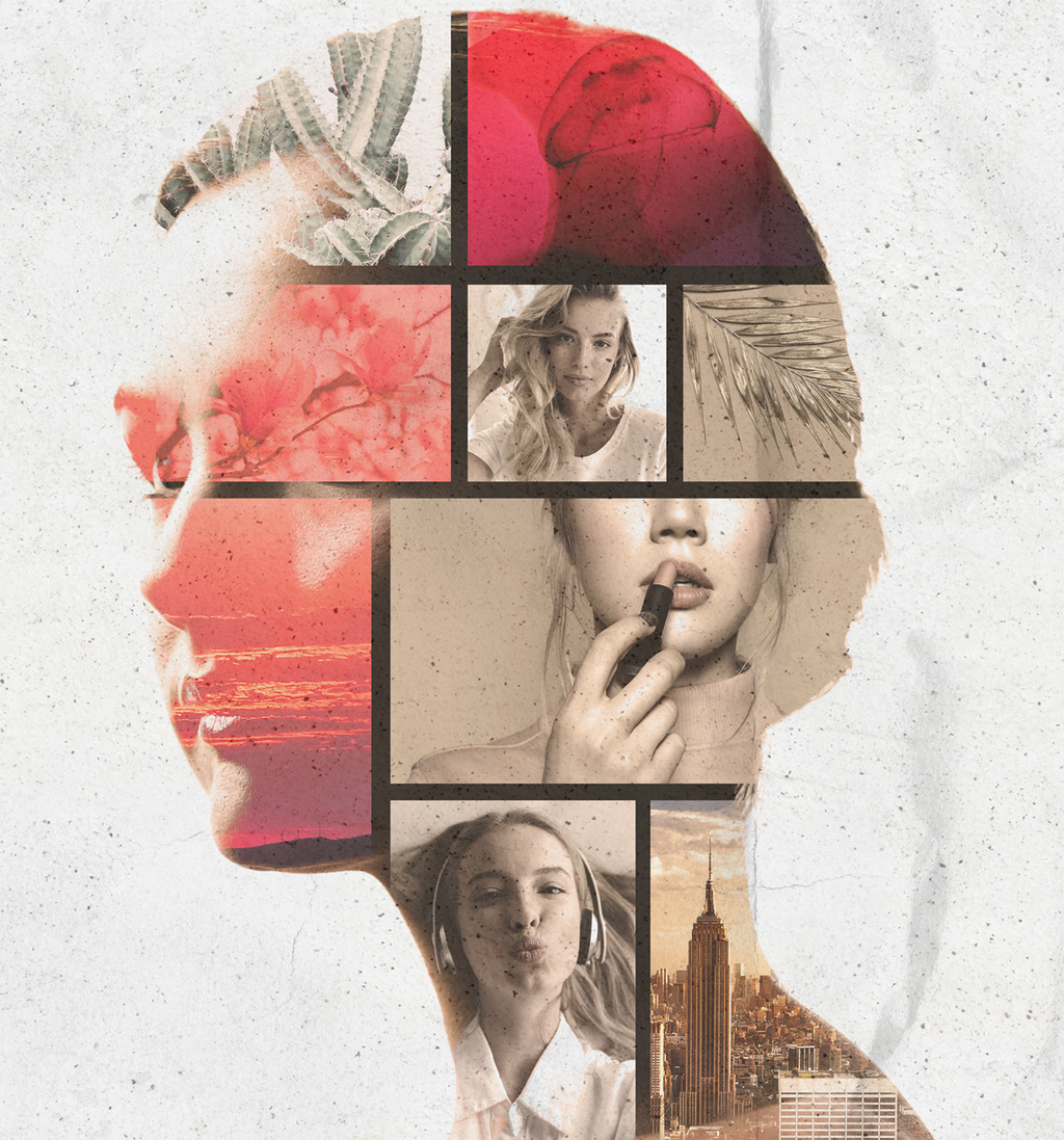 Silhouette Photo Collage Effect (PSD Format)