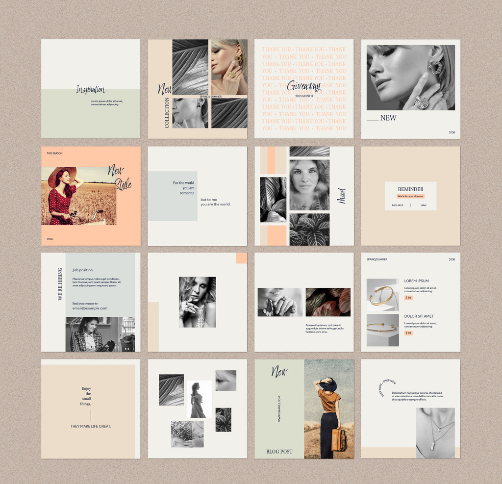 Simple Social Media Post and Story Layout Set (AI Format)