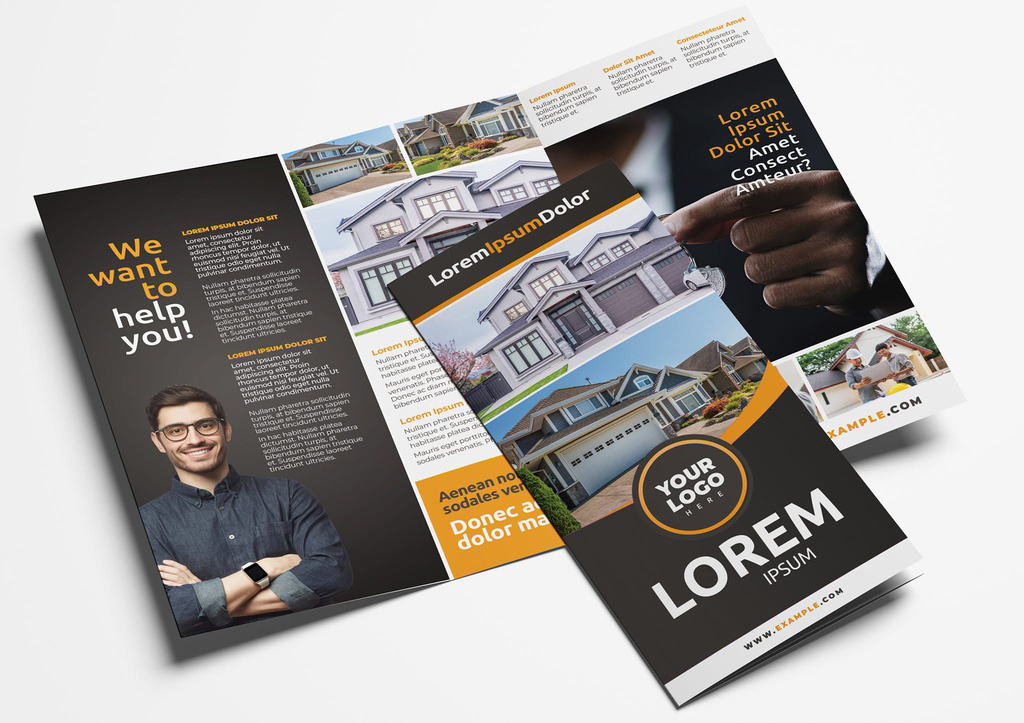 Trifold Brochure with Modern Layout (PSD Format)