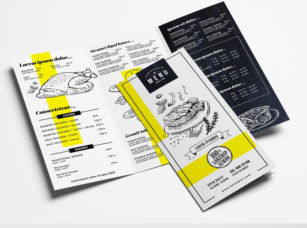 Trifold Menu Layout (PSD Format)