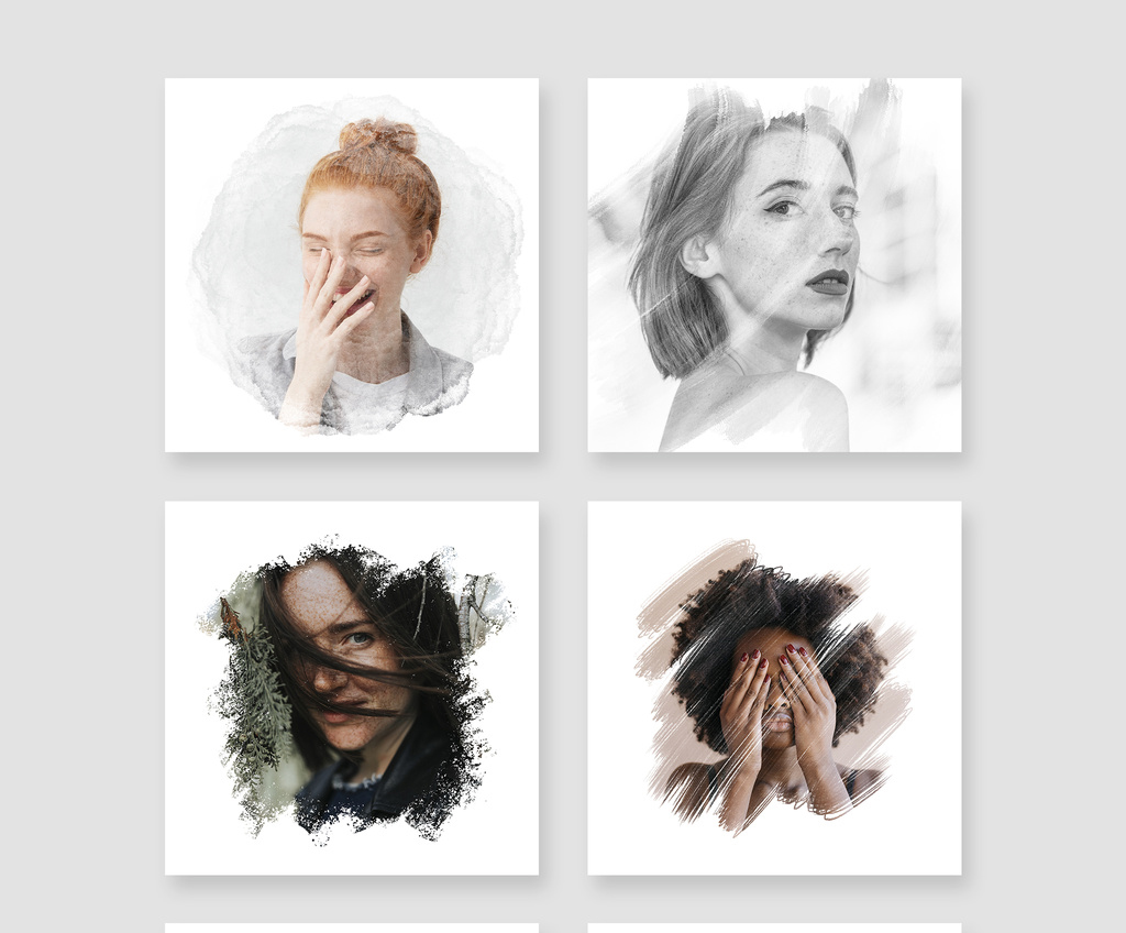 Various Brush Painting Photo Effects (PSD Format)