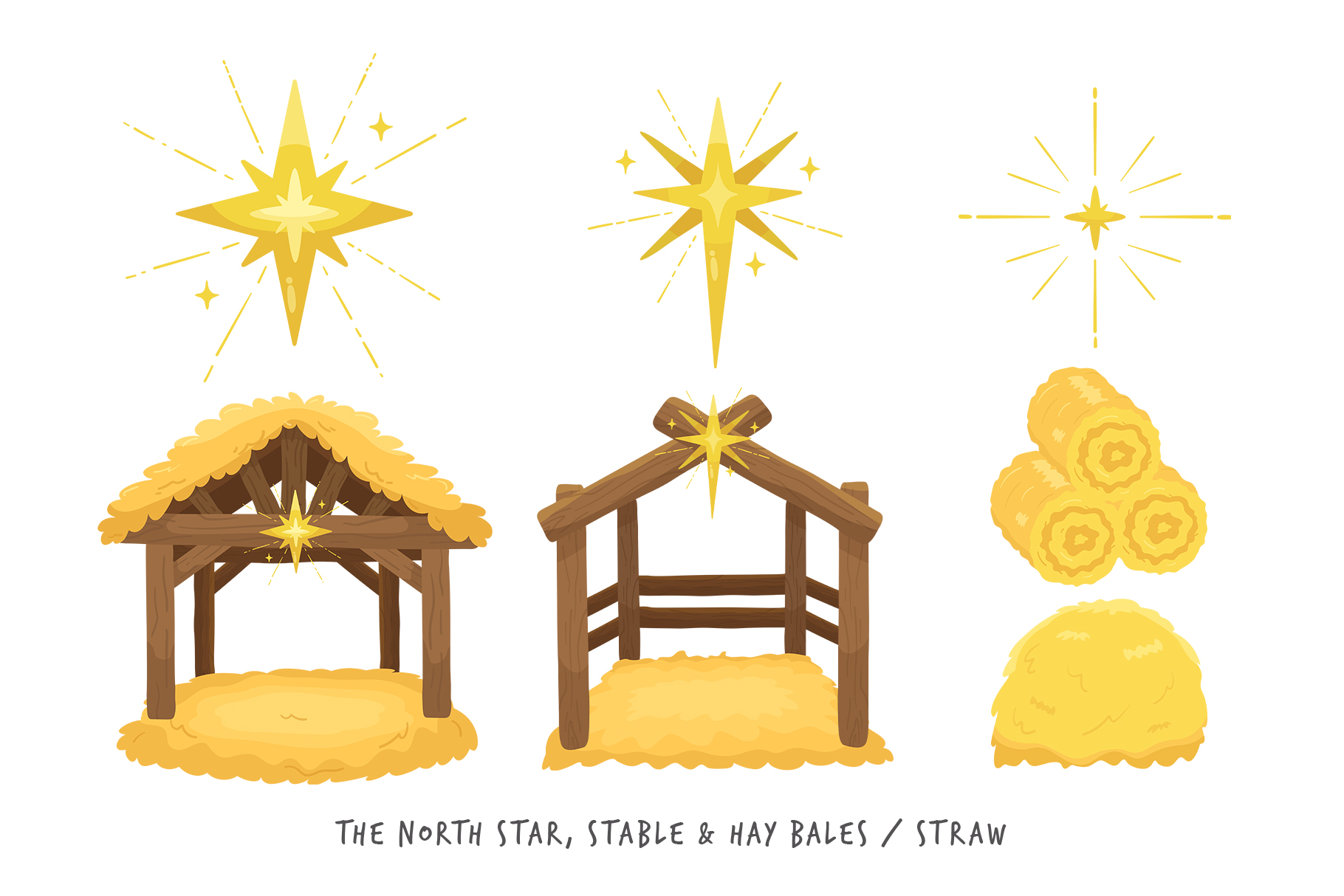Christmas Nativity Vector Illustrations (AI, EPS, PNG, PAT Format)
