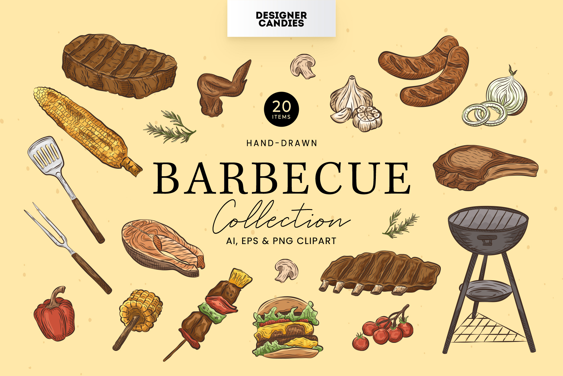 Barbecue BBQ Illustrations (AI, EPS, PNG Format)