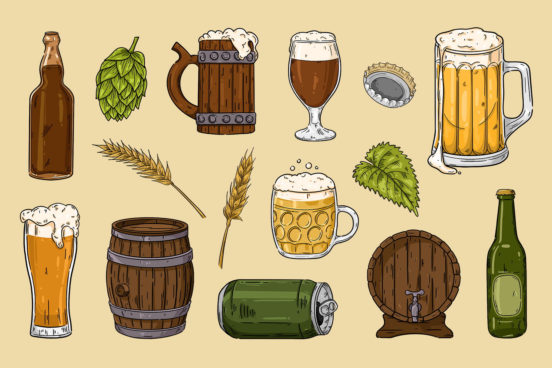 Beer Clipart Illustrations (PSD, PNG Format)