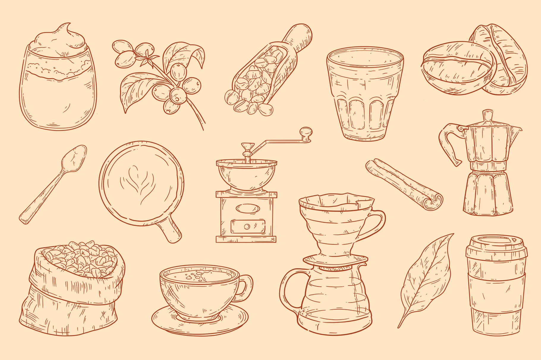 Coffee Clipart Illustrations (PSD, PNG Format)