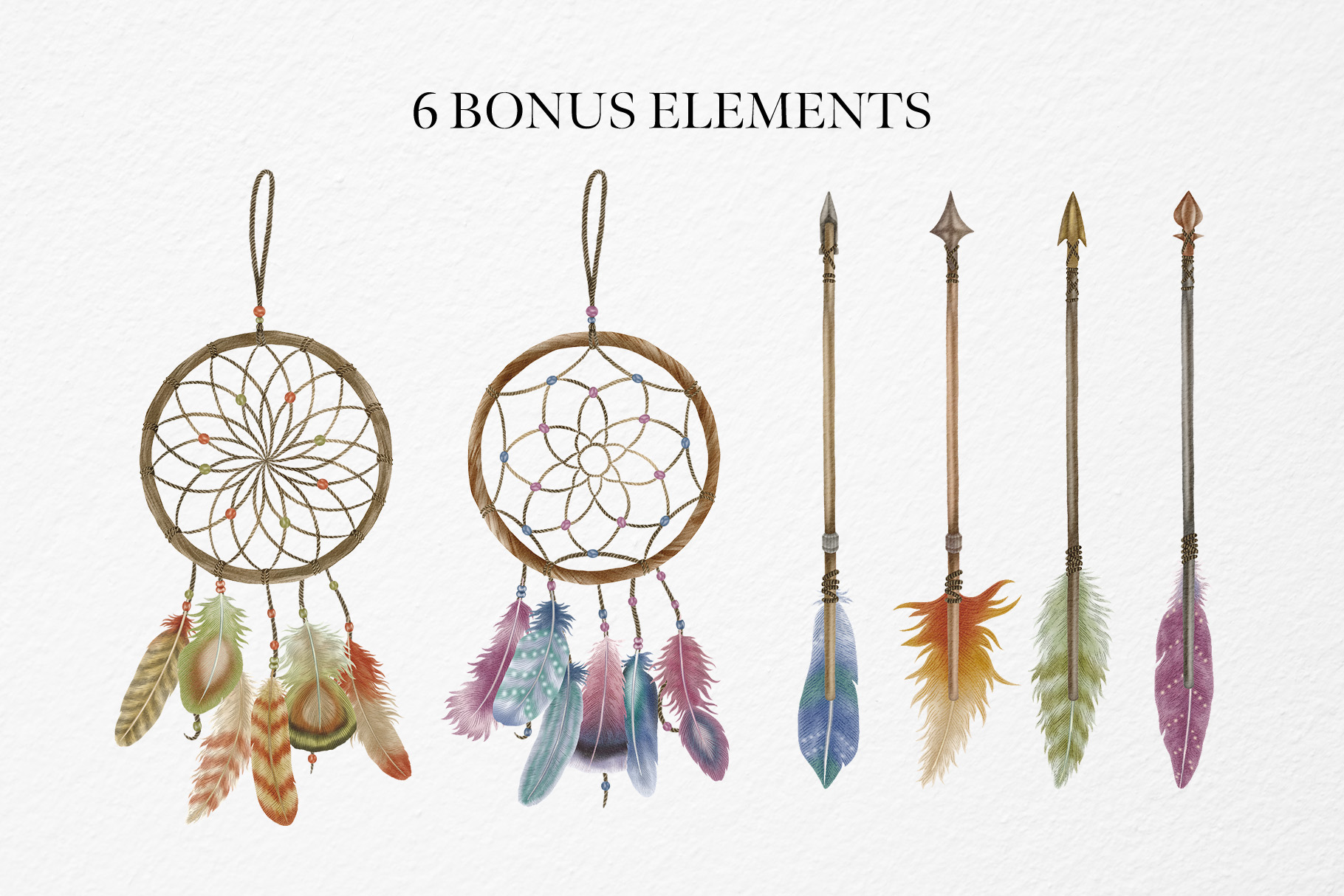 Feathers Watercolor Clipart (PSD, PNG, PAT Format)