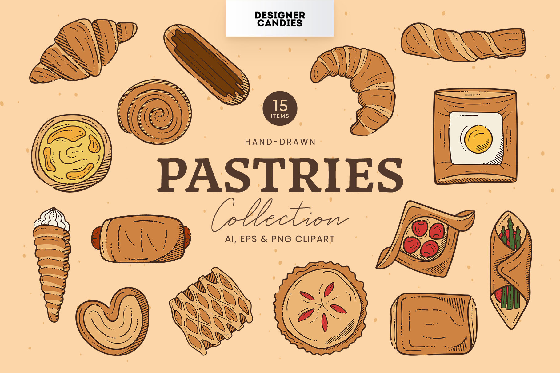 Pastries Vector Illustrations