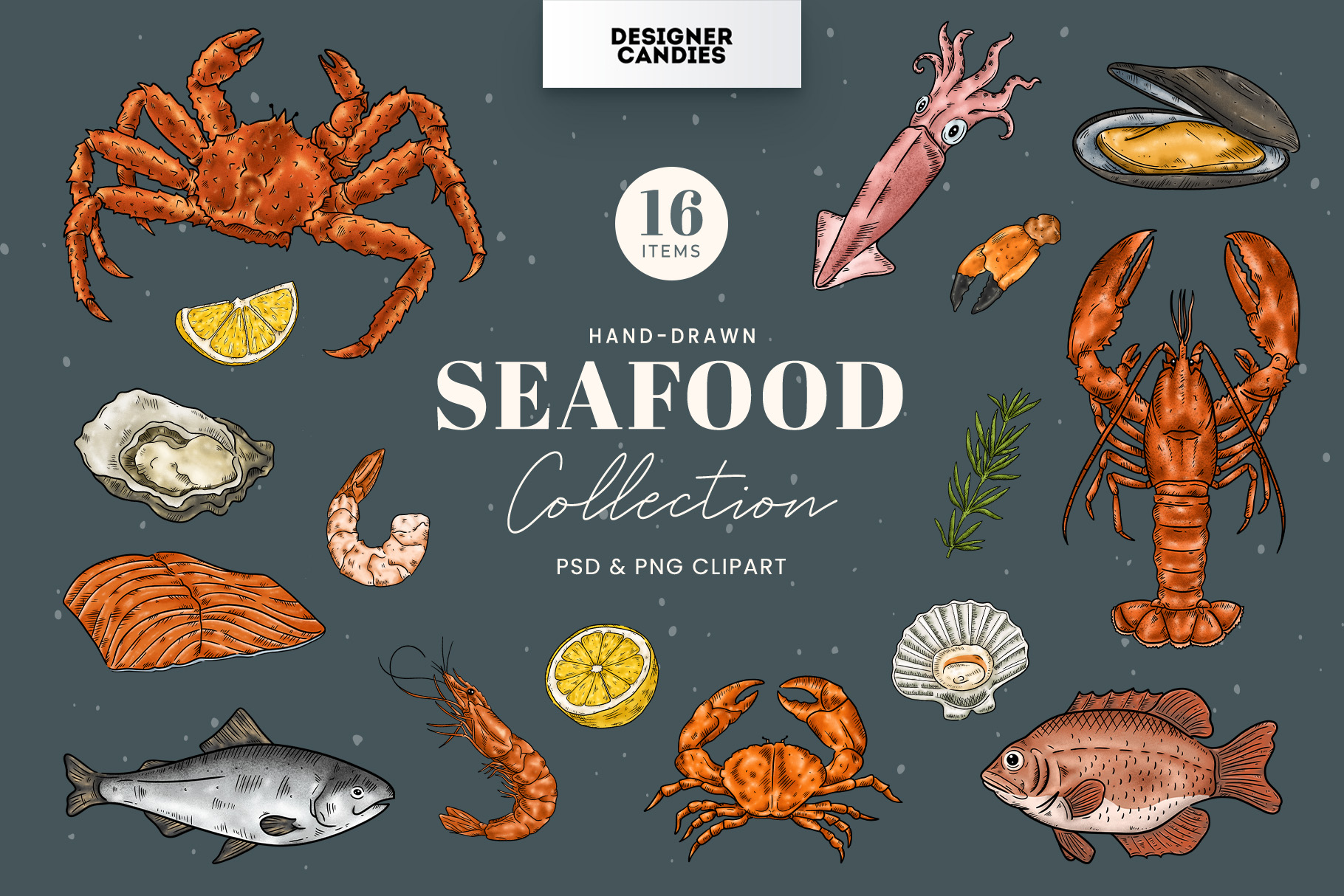 Seafood Clipart Illustrations