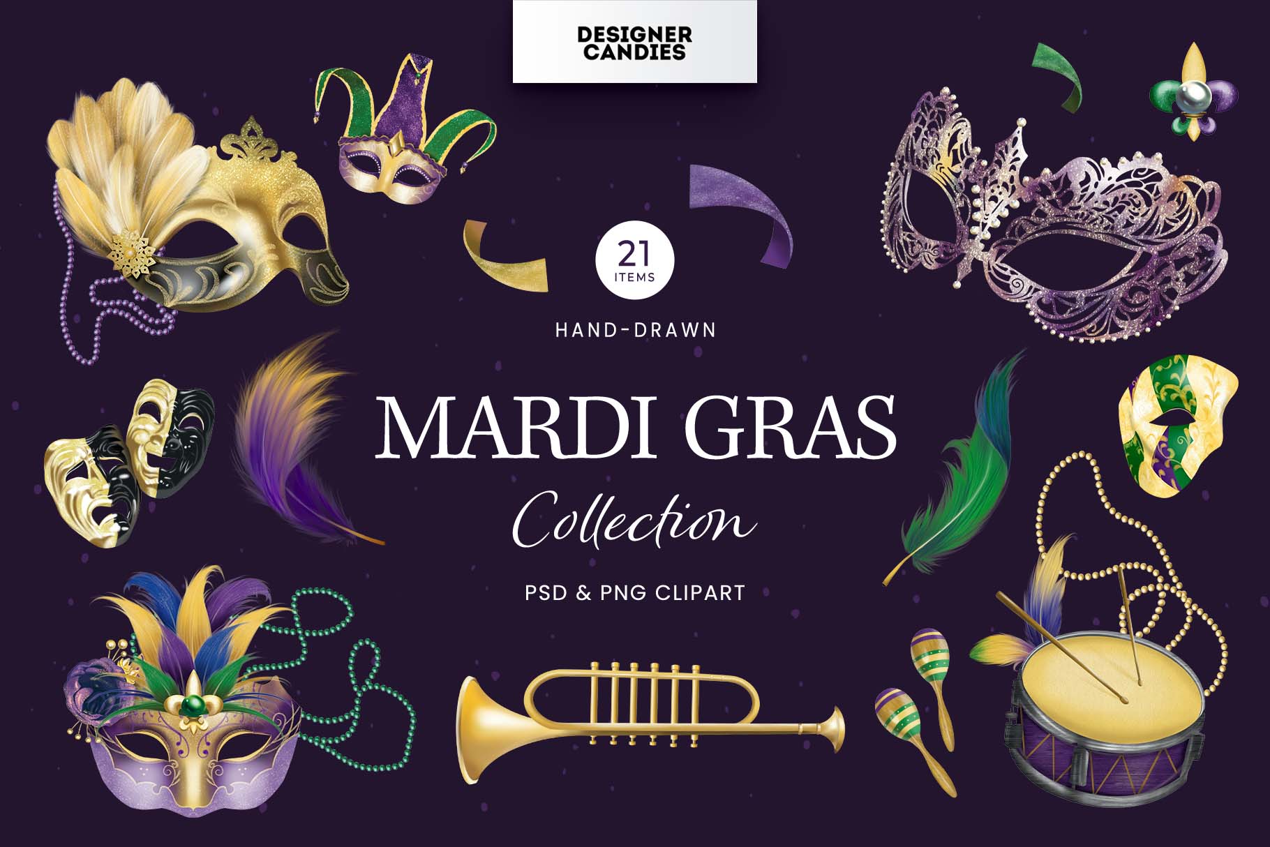 Mardi Gras Clipart Illustrations