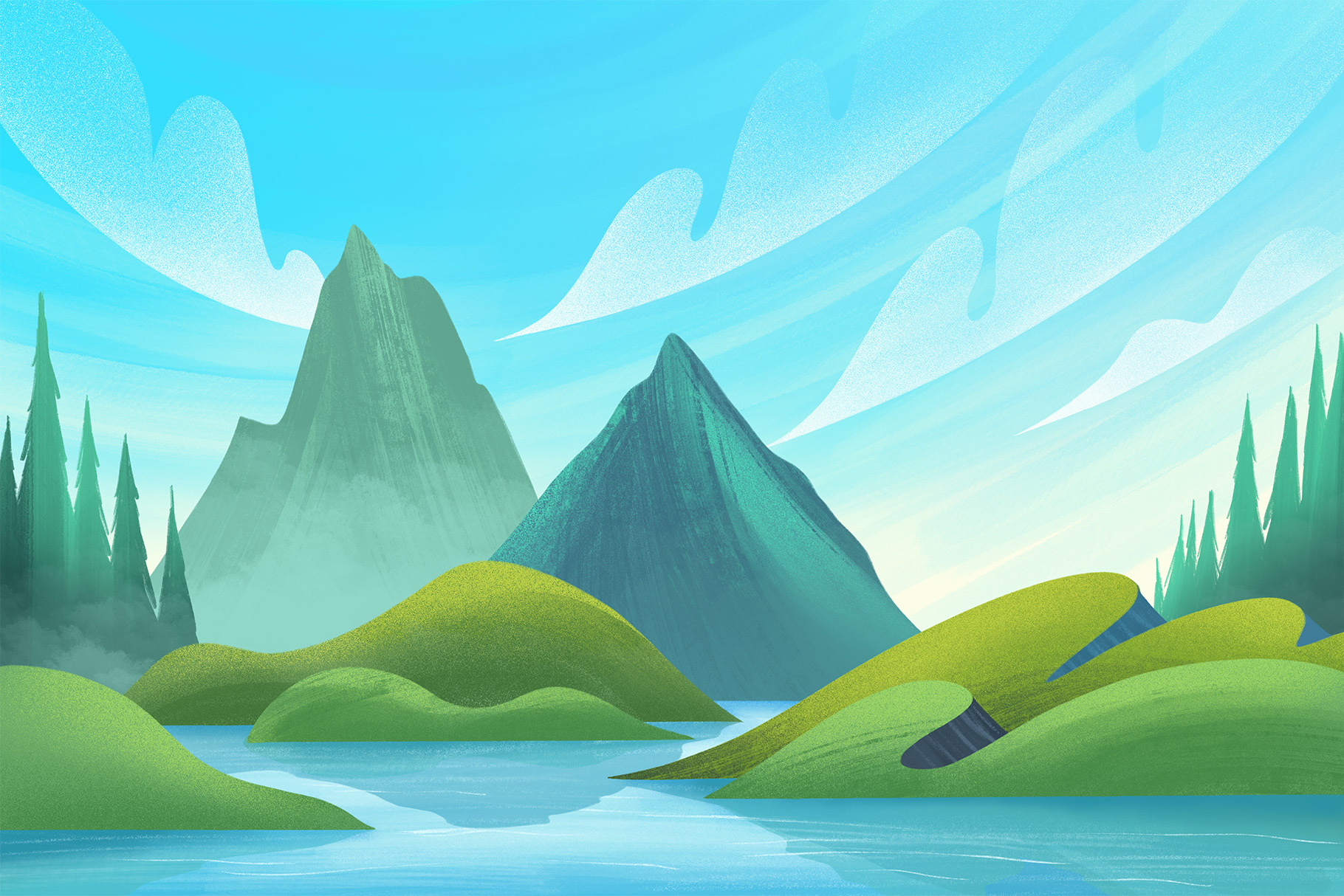 Mountain Backgrounds Pack (PNG, JPEG Format)