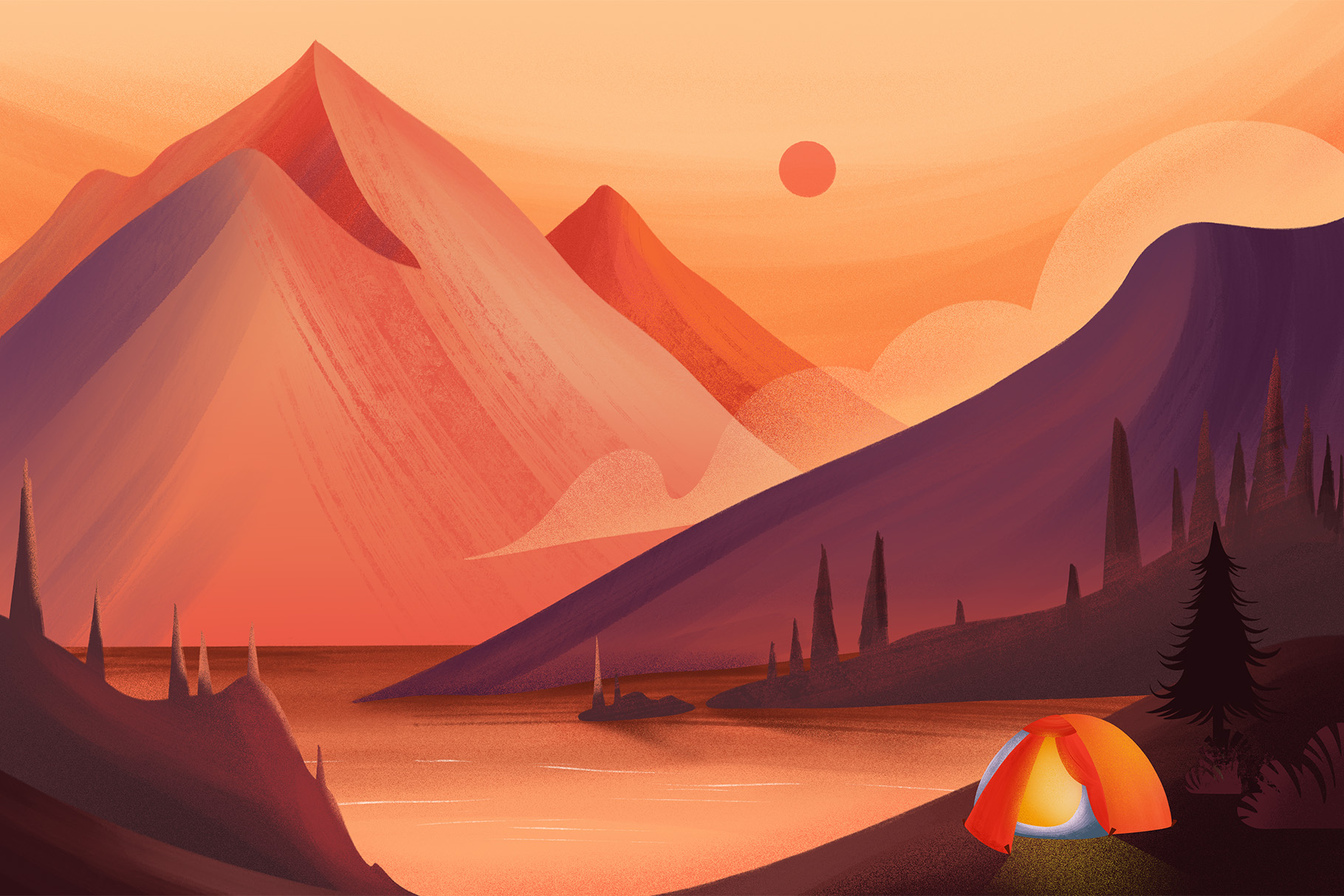 Mountain Backgrounds Pack (PNG, JPEG Format)