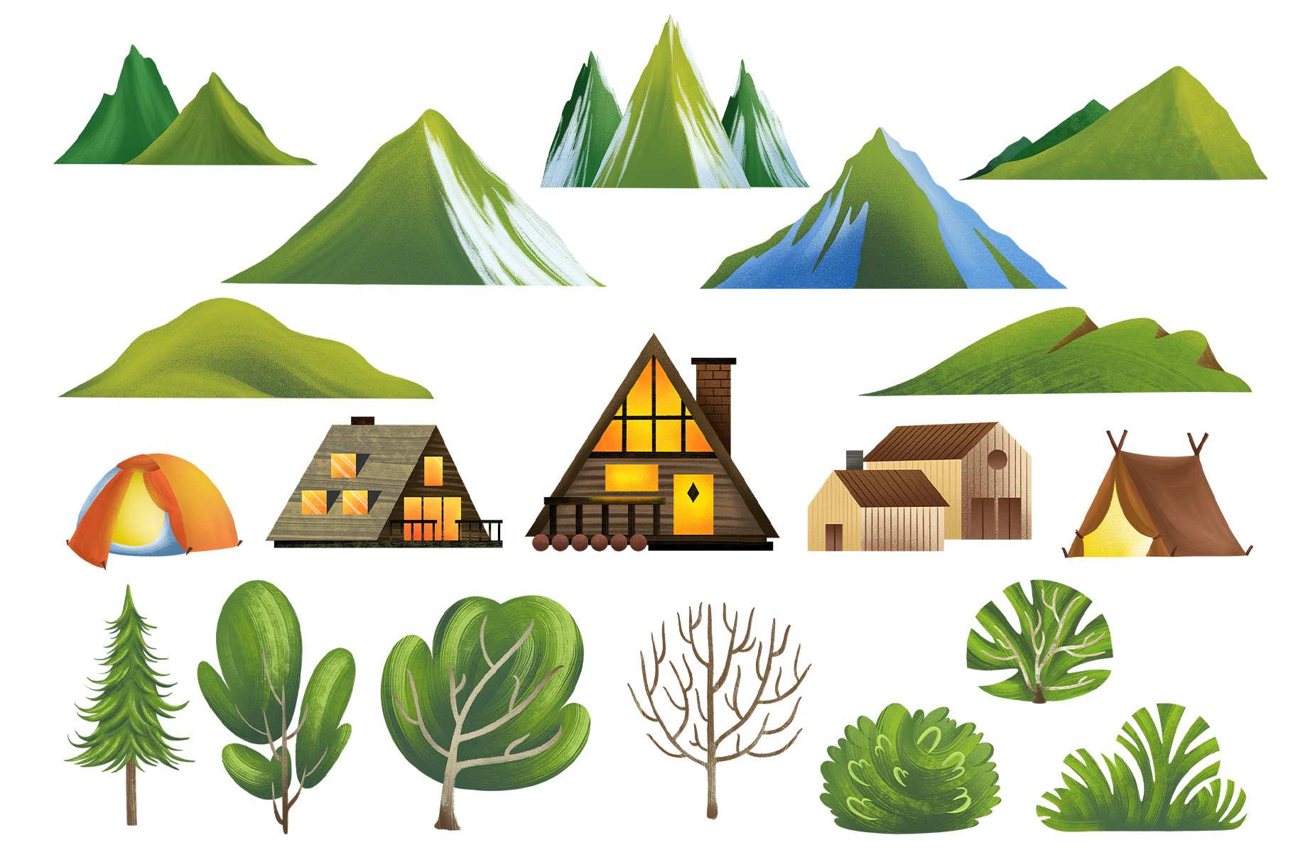 Mountain Backgrounds Pack (PNG, JPEG Format)
