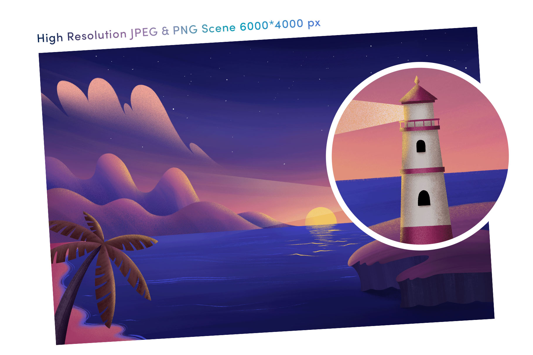 Seascape Background Illustrations (PNG, JPEG Format)