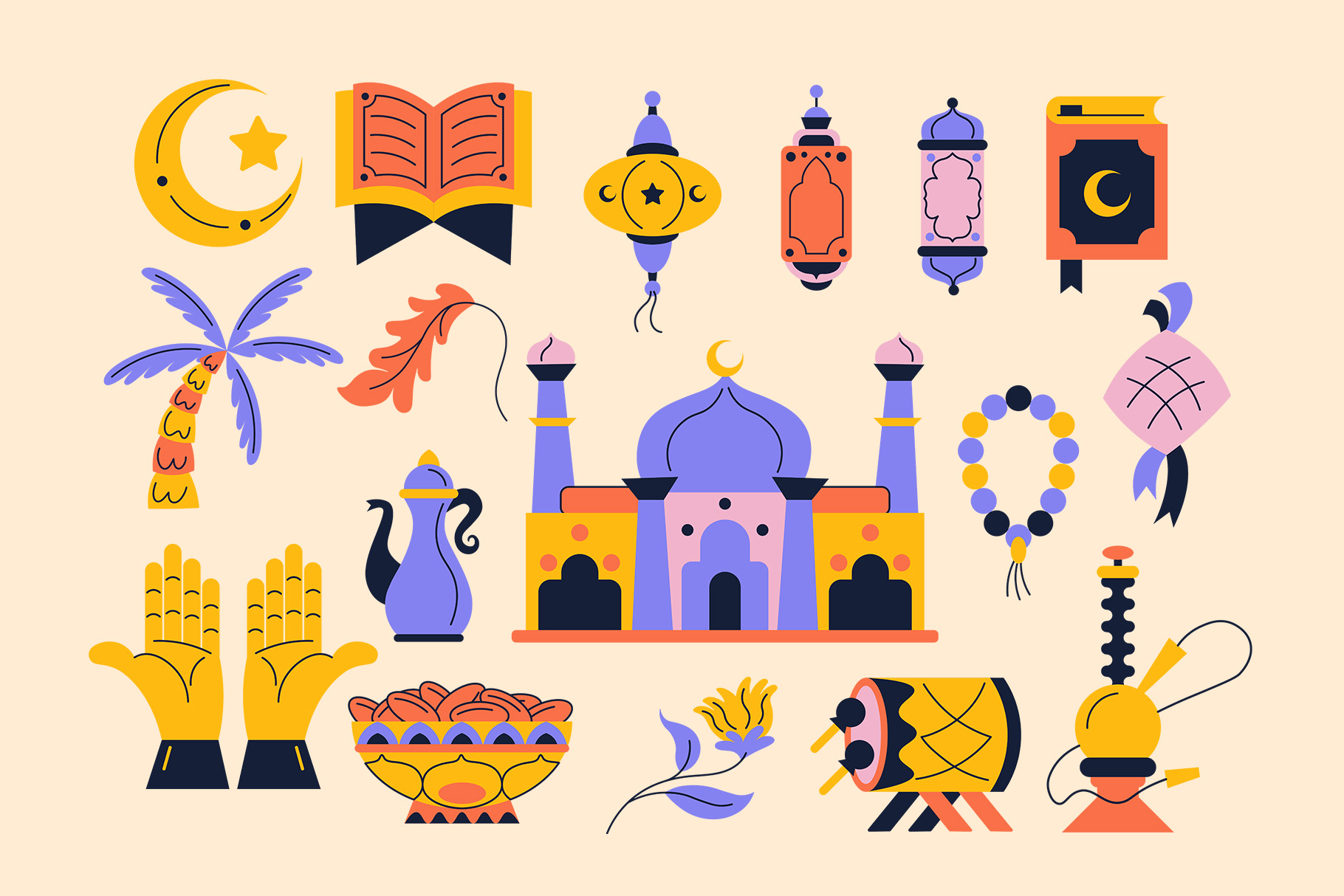 Ramadan Eid Illustrations (EPS, PNG, AI Format)