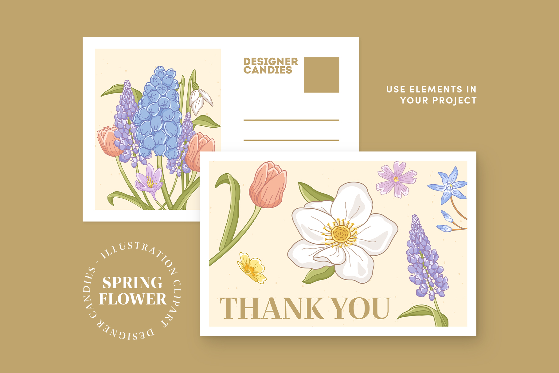 Spring Flower Illustration (AI, EPS, PNG Format)