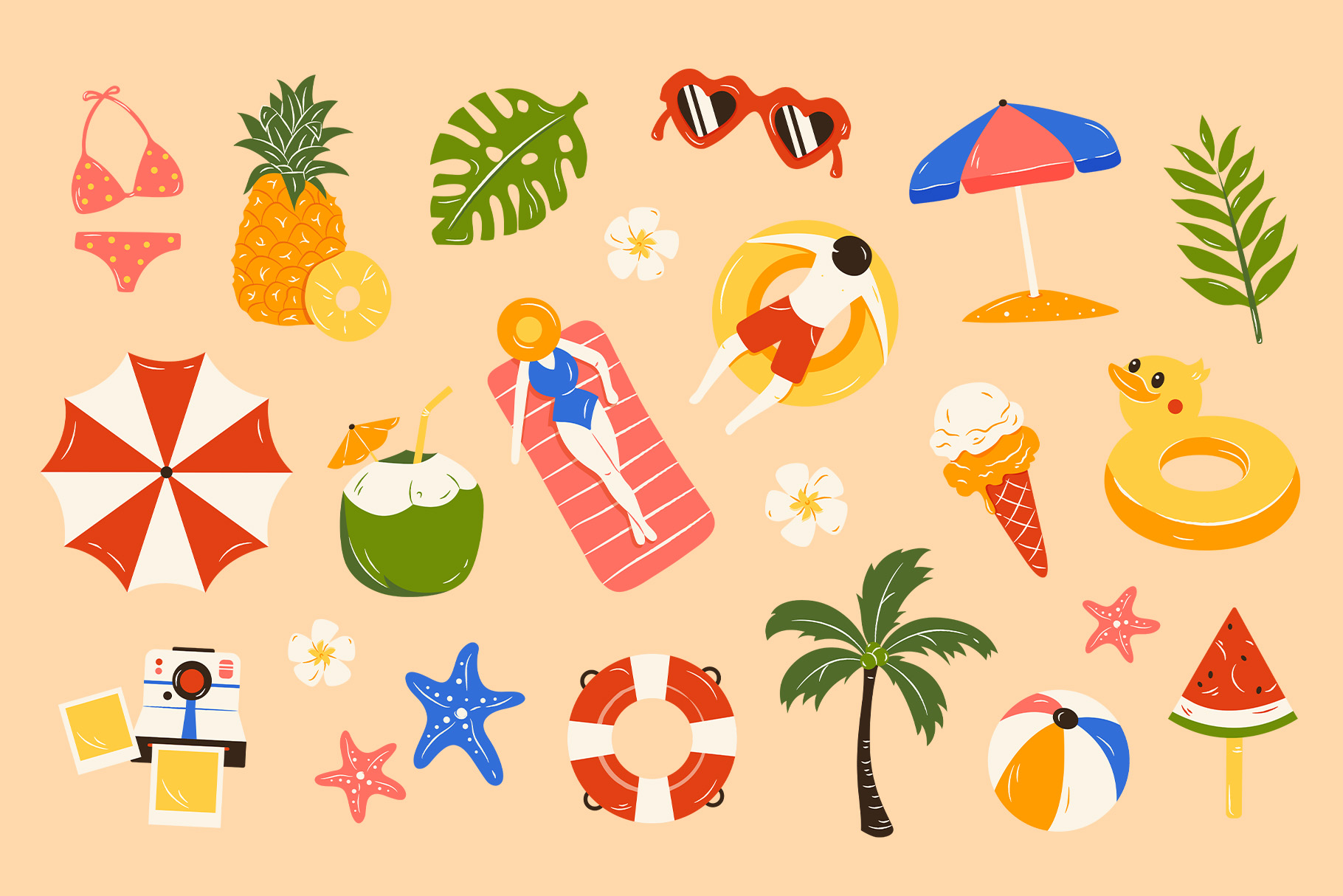 Summer Time Illustration (EPS, AI, PNG Format)