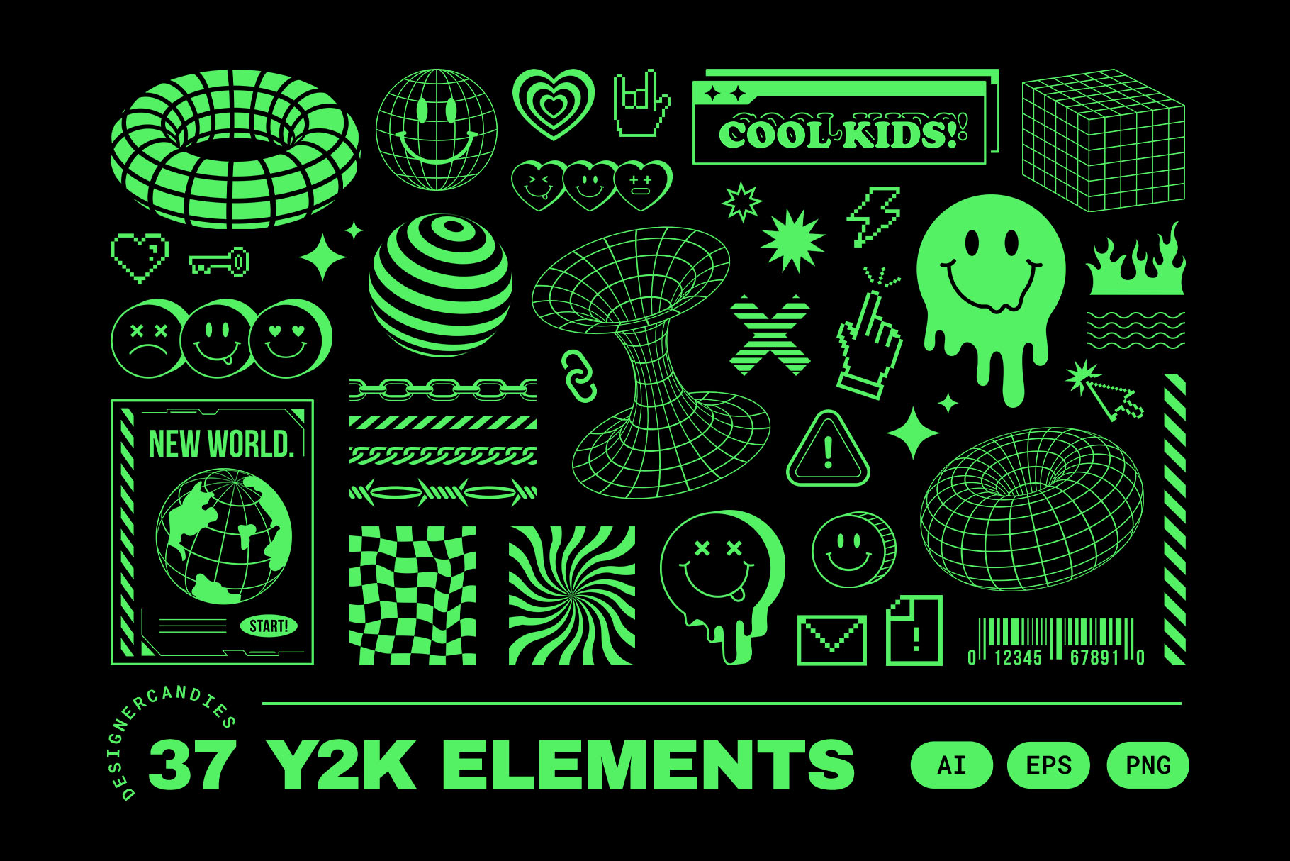 Y2K Vector Illustrations Set