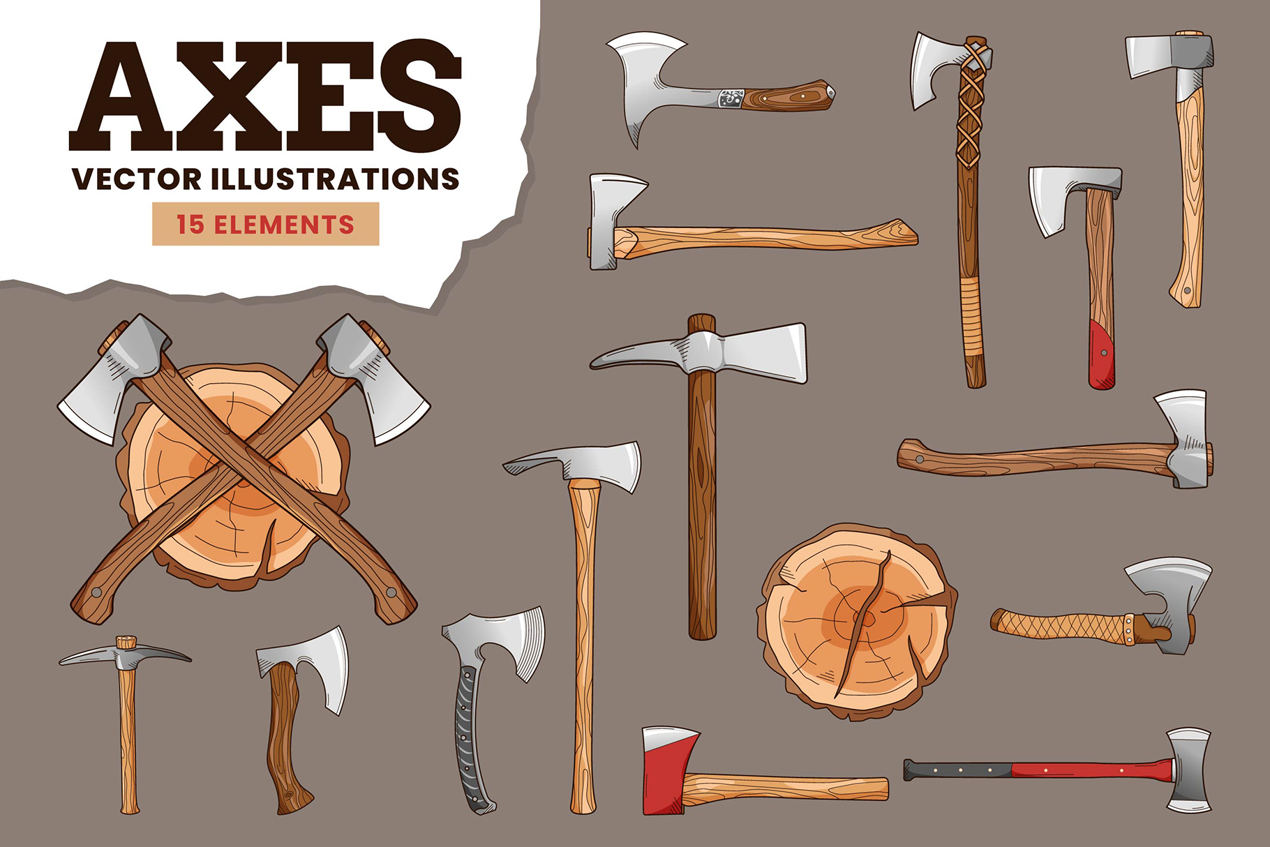 Axes Illustration Set