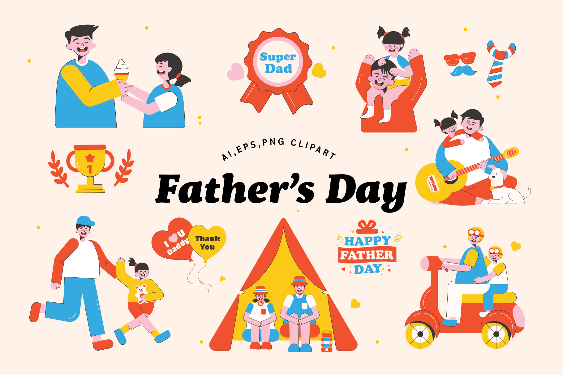 Father's Day Illustration Set
